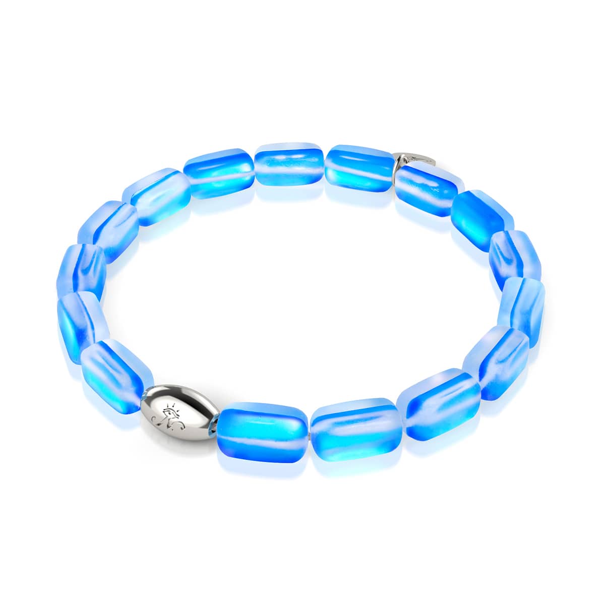 Saphir | 925er Sterlingsilber | Meerjungfrau-Glaskieselarmband